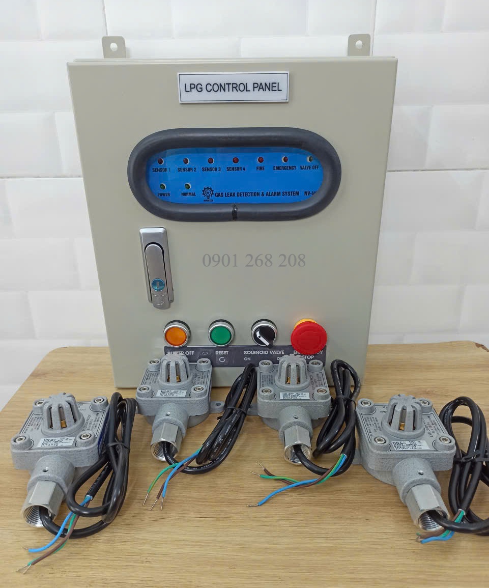TỦ BÁO RÒ GAS KẾT NỐI 4 KÊNH ĐẦU DÒ PHÒNG NỔ T-300